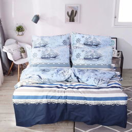 синее постельное белье Еней-Плюс T0656